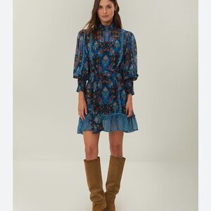 Farm Rio Floral Blue Dress